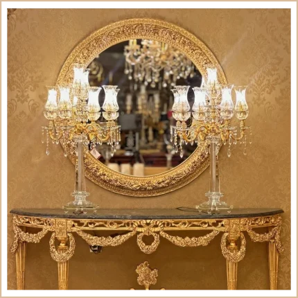 آینه کنسول مصری گرد